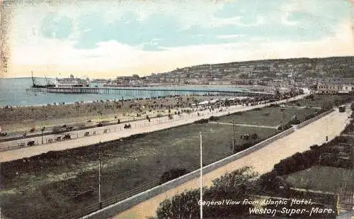 A945 England 1904 Gesamtansicht vom Atlantic Hotel Weston Super Mare Postkarte