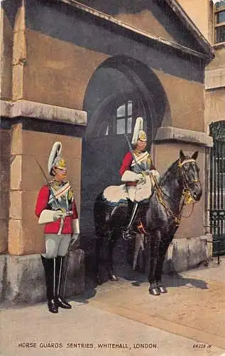 A943 England Horse Guards Whitehall London Vintage Postkarte