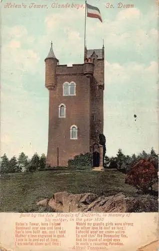 A943 Irland Helen's Tower Clandeboye Co Down Gedicht Vintage Postkarte