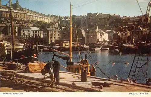 A946 England Brixham Hafen Fischer Vintage Postkarte