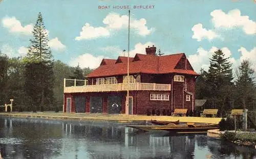 A947 England 1907 Byfleet Boat House Vintage Postkarte