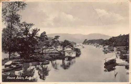 A943 England 1918 Hausboote Battoch Vintage Postkarte