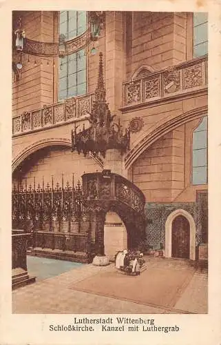 L218 Deutschland Lutherstadt Wittenberg Schlosskirche Kanzel Luthergrab Postkarte