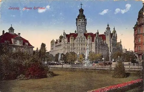 L158 Deutschland Leipzig. Neues Rathaus. Rathaus Vintage Postkarte