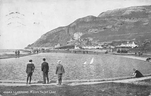 A946 Wales 1921 Llandudno Modell Yacht Lake Vintage Postkarte