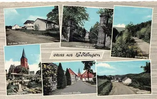 A130 Deutschland 1965 Gruss aus Boedingen Broeler Weg Multi-View Vintage Postkarte