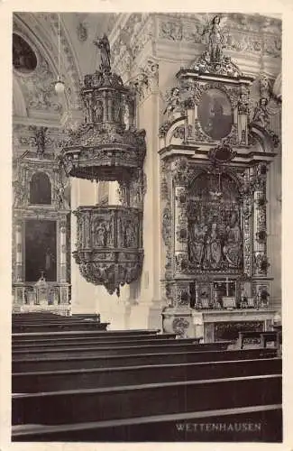 L218 Deutschland 1931 Wettenhausen Kirche Innenraum Vintage Postkarte