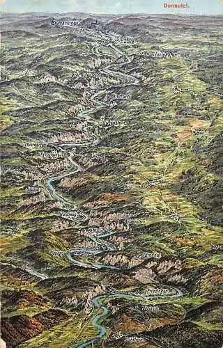 L216 Deutschland Donautal Karte Donautal Beuron Werenwag Langenfels Postkarte