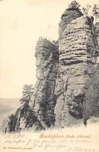 L217 Deutschland 1900 Basteifelsen Saechs Schweiz Klippen Vintage Postkarte