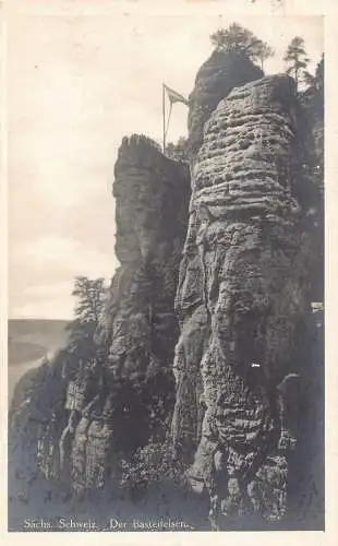 L216 Deutschland 1937 Saechs Scweiz Der Basteifelsen Klippen Vintage Postkarte