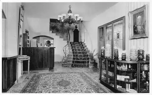 A131 Deutschland 1958 Empfangsraum Gaestehaus Jaedicke Pottach Egern AK