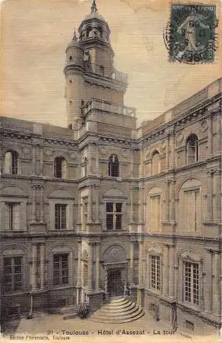 A097 Frankreich 1908 Toulouse Hotel d'Assezat La Tour alte Postkarte