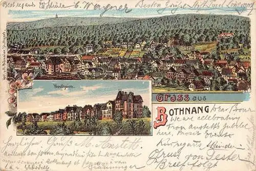 L368 Deutschland Gruss aus Bothnang Westheim Waldblumen Litho Postkarte