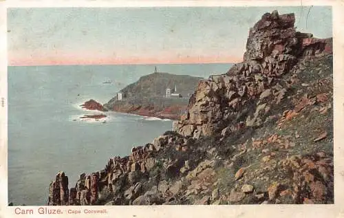 L368 England Carn Glaze Cape Cornwall Cliffs Sea Vintage Postkarte