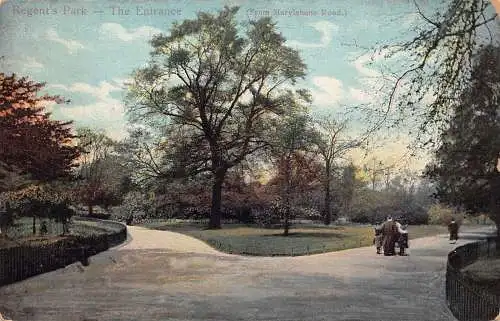 A949 England 1907 Regent's Park The Entrance Vintage Postkarte