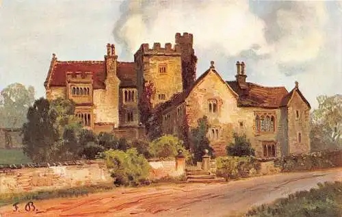 England Throwley Hall Staffordshire Kunst von F Bayerlin Vintage Postkarte