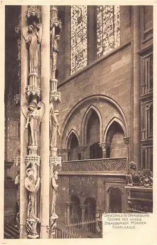 Frankreich Strassburg Straßburg Münster Innenraum Engel Säule Vintage Postkarte