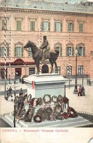 A955 Italien 1906 Genua Genua Monumento Giuseppe Garibaldi Postkarte