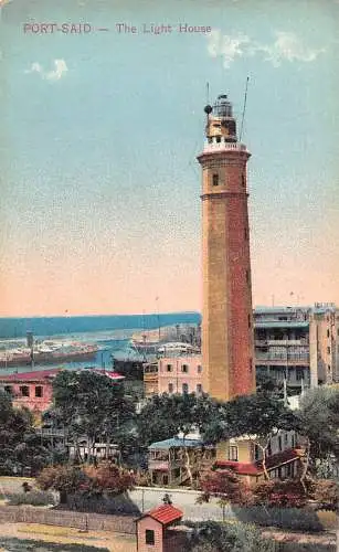 A955 Ägypten Port Said Leuchtturm Vintage Postkarte