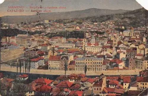 A957 Bosnien und Herzegowina 1907 Sarajevo Kai Ansicht Vintage Postkarte