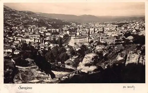 A956 Bosnien und Herzegowina Sarajevo Gesamtansicht RPPC Postkarte