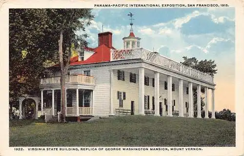 A956 US Panama Pacific Exposition San Francisco 1915 Virginia Building Postkarte