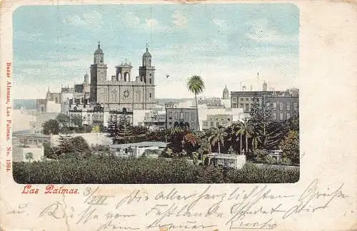 A957 Spanien 1901 Las Palmas Vintage Postkarte