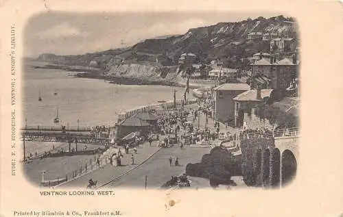 L067 England Ventnor Looking West 1905 Vintage Postkarte