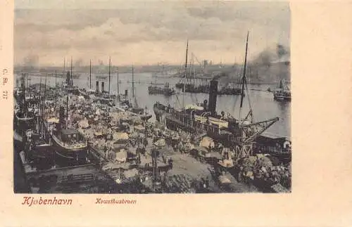 C045 Dänemark København Seehafen Vintage Postkarte