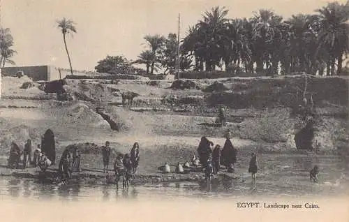 C046 Ägypten Landschaft bei Kairo Vintage Postkarte