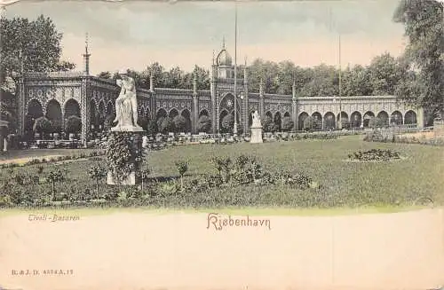 C045 Dänemark København Tivoli Basaren Vintage Postkarte