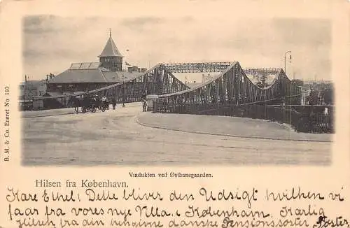 C045 Dänemark Kopenhagener Brücke 1903 Vintage Postkarte