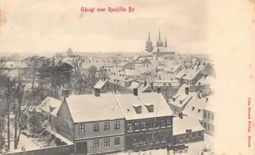 C045 Dänemark Udigt über Roskilde Vintage Postkarte