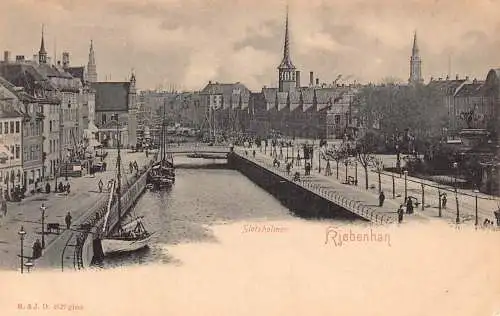 C045 Dänemark Slotsholmen Fluss Vintage Postkarte