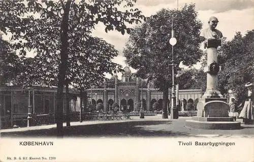 C045 Dänemark Kopenhagen Tivoli Vintage Postkarte