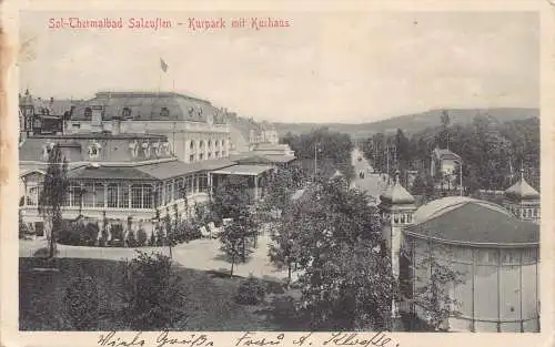C048 Deutschland Sol Therme Salzuflen Park 1913 Vintage Postkarte
