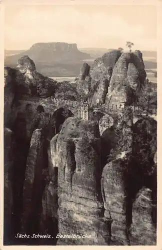 C048 Deutschland Basteibrücke Berg Vintage Postkarte