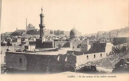 C046 Ägypten Kairo In der Umgebung der muslimischen Nekropole Vintage Postkarte