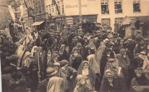 C047 Belgien Brügge Prozession du St. Gesang Vintage Postkarte