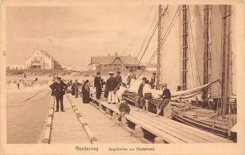C048 Deutschland Norderney Boot Vintage Postkarte