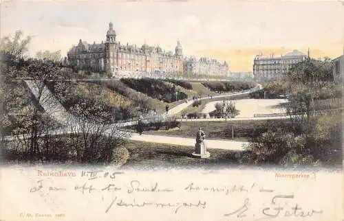 C045 Dänemark København Aborreparken 1905 Vintage Postkarte