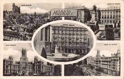 A958 Spanien 1955 Madrid Casa Correos Vista Parcial Calle Alcala RPPC Postkarte