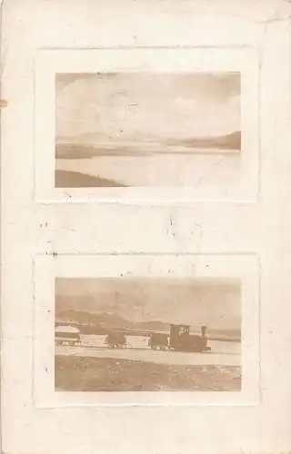 A939 US Ansicht Borax Mine Carting getrocknet am Bahnhof Cebboltar Zug RPPC Postkarte