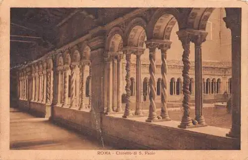A959 Italien 1922 Rom Roma Chiostro di S Paolo Vintage Postkarte