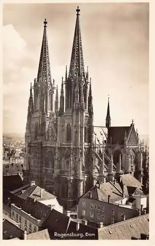 Deutschland Regensburger Dom RPPC Vintage Postkarte