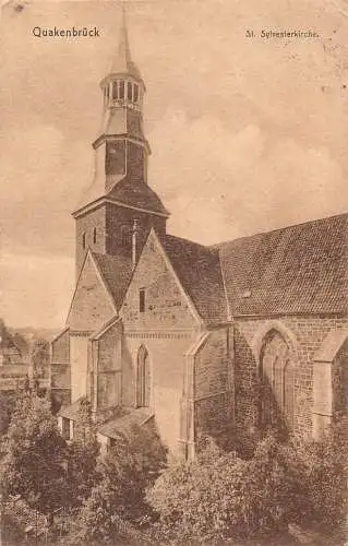 Deutschland 1926 Quakenbrück St Sylvesterkirche Kirche Vintage Postkarte