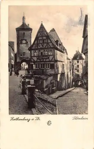 Deutschland Rothenburg o Tbr Ploenlein Straßenturm Vintage Postkarte