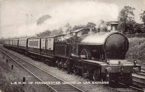 L372 Dampfzug L&NW Up Manchester Luncheon Car Express Vintage Postkarte