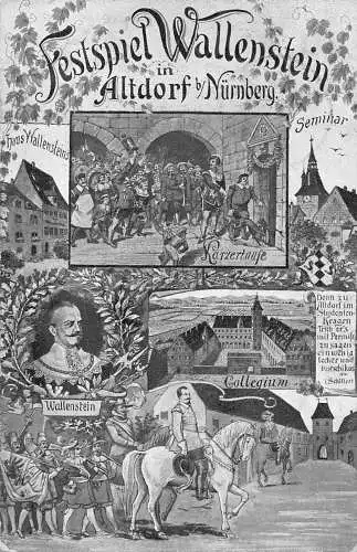 L038 Deutschland 1907 Festspiel Wallenstein in Altdorf b Nürnberg alte Postkarte