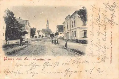L036 Deutschland 1898 Gruss aus Schwabmünchen Vintage Postkarte